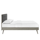 Bridgette Full Wood Platform Bed With Splayed Legs Gray Charcoal MOD-6646-GRY-CHA