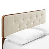 Bridgette Full Wood Platform Bed With Splayed Legs Walnut Beige MOD-6646-WAL-BEI