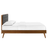 Bridgette Full Wood Platform Bed With Splayed Legs Walnut Charcoal MOD-6646-WAL-CHA