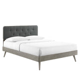 Bridgette King Wood Platform Bed With Splayed Legs Gray Charcoal MOD-6647-GRY-CHA