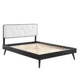 Bridgette Twin Wood Platform Bed With Splayed Legs Black White MOD-6648-BLK-WHI