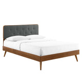 Bridgette Twin Wood Platform Bed With Splayed Legs Walnut Charcoal MOD-6648-WAL-CHA
