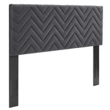 Modway Furniture Mercy Chevron Tufted Performance Velvet Twin Headboard 0423 Charcoal MOD-6658-CHA