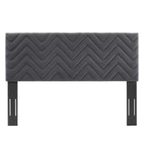 Modway Furniture Mercy Chevron Tufted Performance Velvet Twin Headboard 0423 Charcoal MOD-6658-CHA