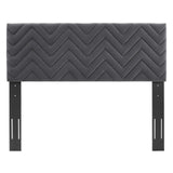 Modway Furniture Mercy Chevron Tufted Performance Velvet Twin Headboard 0423 Charcoal MOD-6658-CHA