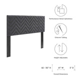 Modway Furniture Mercy Chevron Tufted Performance Velvet Twin Headboard 0423 Charcoal MOD-6658-CHA