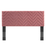 Modway Furniture Mercy Chevron Tufted Performance Velvet Twin Headboard 0423 Dusty Rose MOD-6658-DUS