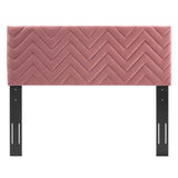 Modway Furniture Mercy Chevron Tufted Performance Velvet Twin Headboard 0423 Dusty Rose MOD-6658-DUS