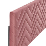 Modway Furniture Mercy Chevron Tufted Performance Velvet Twin Headboard 0423 Dusty Rose MOD-6658-DUS