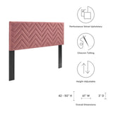 Modway Furniture Mercy Chevron Tufted Performance Velvet Twin Headboard 0423 Dusty Rose MOD-6658-DUS