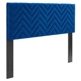 Modway Furniture Mercy Chevron Tufted Performance Velvet Twin Headboard 0423 Navy MOD-6658-NAV