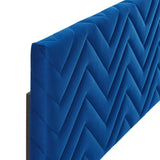 Modway Furniture Mercy Chevron Tufted Performance Velvet Twin Headboard 0423 Navy MOD-6658-NAV