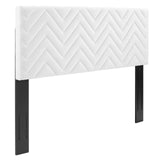 Modway Furniture Mercy Chevron Tufted Performance Velvet Twin Headboard 0423 White MOD-6658-WHI