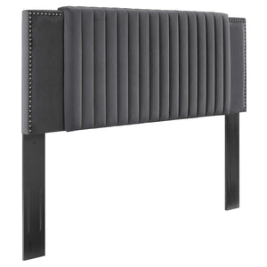 Modway Furniture Felicity Channel Tufted Performance Velvet Twin Headboard 0423 Charcoal MOD-6661-CHA