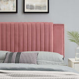 Modway Furniture Felicity Channel Tufted Performance Velvet Twin Headboard 0423 Dusty Rose MOD-6661-DUS