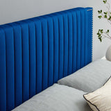 Modway Furniture Felicity Channel Tufted Performance Velvet Twin Headboard 0423 Navy MOD-6661-NAV