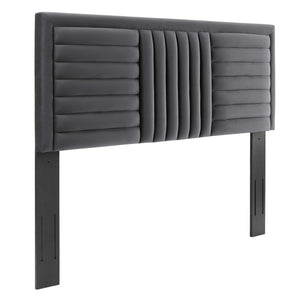 Modway Furniture Believe Channel Tufted Performance Velvet Twin Headboard 0423 Charcoal MOD-6664-CHA