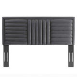 Modway Furniture Believe Channel Tufted Performance Velvet Twin Headboard 0423 Charcoal MOD-6664-CHA