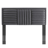 Modway Furniture Believe Channel Tufted Performance Velvet Twin Headboard 0423 Charcoal MOD-6664-CHA