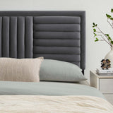 Modway Furniture Believe Channel Tufted Performance Velvet Twin Headboard 0423 Charcoal MOD-6664-CHA