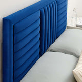 Modway Furniture Believe Channel Tufted Performance Velvet Twin Headboard 0423 Navy MOD-6664-NAV