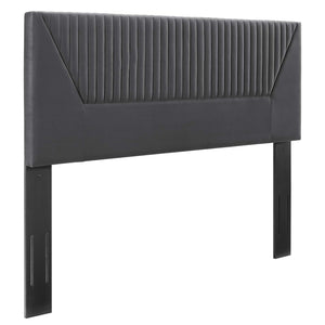 Modway Furniture Patience Channel Tufted Performance Velvet Twin Headboard 0423 Charcoal MOD-6667-CHA