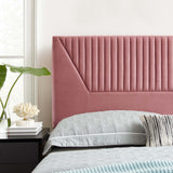 Modway Furniture Patience Channel Tufted Performance Velvet Twin Headboard 0423 Dusty Rose MOD-6667-DUS