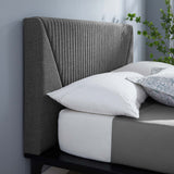 Dakota Upholstered Queen Platform Bed Black Gray MOD-6670-BLK-GRY
