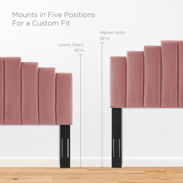 Elise Queen Performance Velvet Platform Bed Dusty Rose MOD-6692-DUS