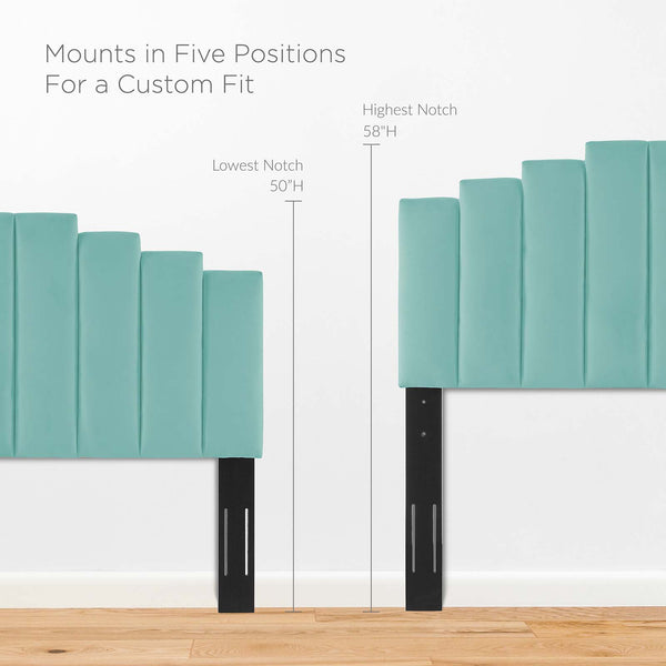 Elise Queen Performance Velvet Platform Bed Mint MOD-6692-MIN