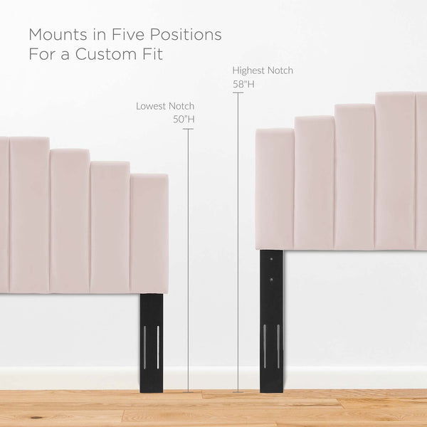 Elise Queen Performance Velvet Platform Bed Pink MOD-6692-PNK