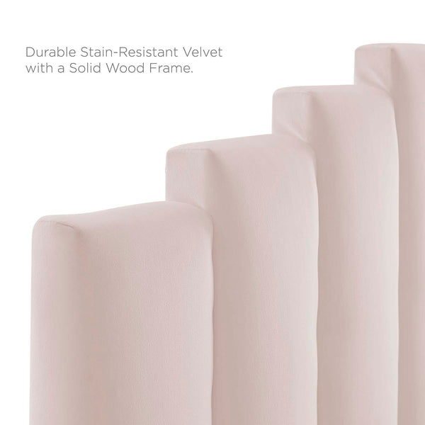 Elise Queen Performance Velvet Platform Bed Pink MOD-6692-PNK