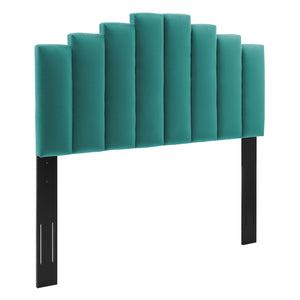 Elise Queen Performance Velvet Platform Bed Teal MOD-6692-TEA