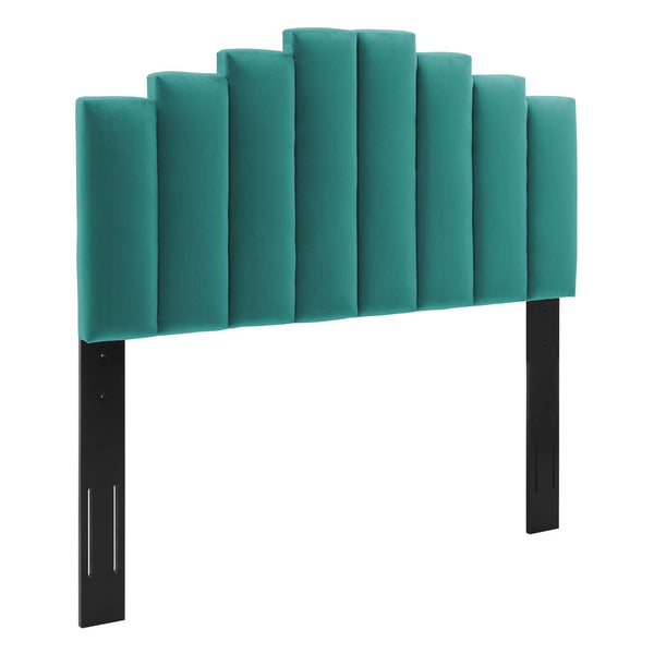 Elise Queen Performance Velvet Platform Bed Teal MOD-6692-TEA