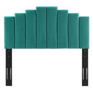 Elise Queen Performance Velvet Platform Bed Teal MOD-6692-TEA