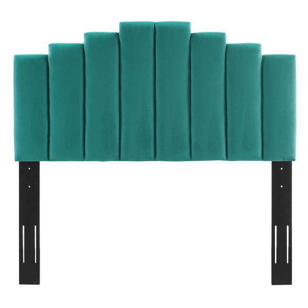 Elise Queen Performance Velvet Platform Bed Teal MOD-6692-TEA