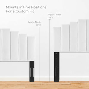 Elise Queen Performance Velvet Platform Bed White MOD-6692-WHI