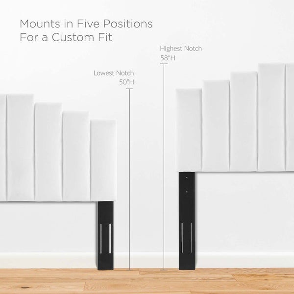 Elise Queen Performance Velvet Platform Bed White MOD-6692-WHI