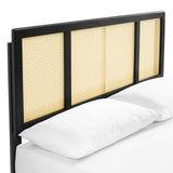 Kelsea Cane and Wood Full Platform Bed With Angular Legs Black MOD-6695-BLK