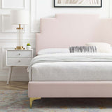 Lindsey Performance Velvet Queen Platform Bed Pink MOD-6703-PNK