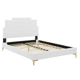 Lindsey Performance Velvet Queen Platform Bed White MOD-6703-WHI