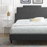 Lindsey Performance Velvet Queen Platform Bed Charcoal MOD-6704-CHA