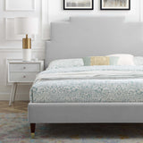 Lindsey Performance Velvet Queen Platform Bed Light Gray MOD-6704-LGR