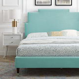 Lindsey Performance Velvet Queen Platform Bed Mint MOD-6704-MIN