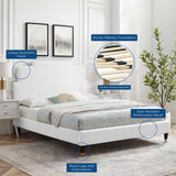 Lindsey Performance Velvet Queen Platform Bed White MOD-6704-WHI