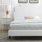 Lindsey Performance Velvet Queen Platform Bed White MOD-6704-WHI