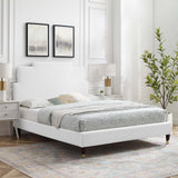 Lindsey Performance Velvet Queen Platform Bed White MOD-6704-WHI