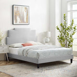 Lindsey Performance Velvet Queen Platform Bed Light Gray MOD-6705-LGR