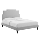 Lindsey Performance Velvet Queen Platform Bed Light Gray MOD-6705-LGR