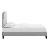 Lindsey Performance Velvet Queen Platform Bed Light Gray MOD-6705-LGR